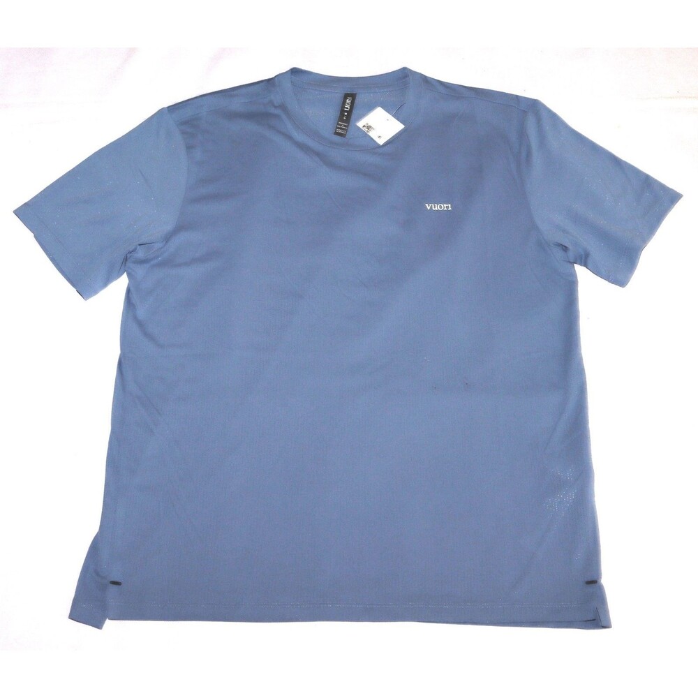 Vuori Strato Breathe Tee Men's Medium Blue Crew Neck Short Sleeve Breathable